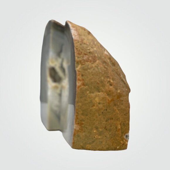 Agate Crystal Bookends w/ Geode Center, Natural Stone, Home Decor, 3+ lbs. (DM) - Picture 3 of 11